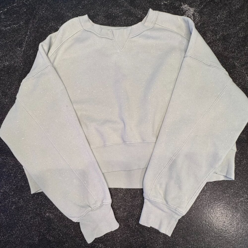 SO, Mint Green, Sparkly Crewneck, M